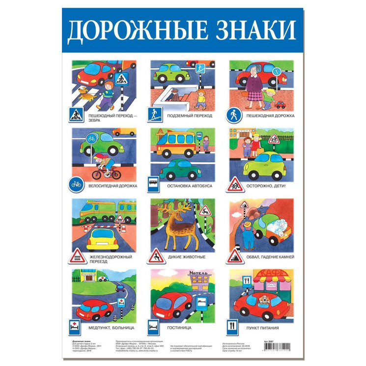 Арт.2097 Плакат. Дорожные знаки, 87350